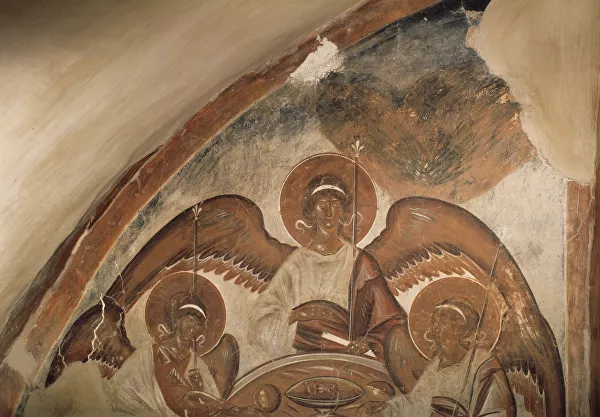 Репродукція фрески Трійця роботи Феофана Грека